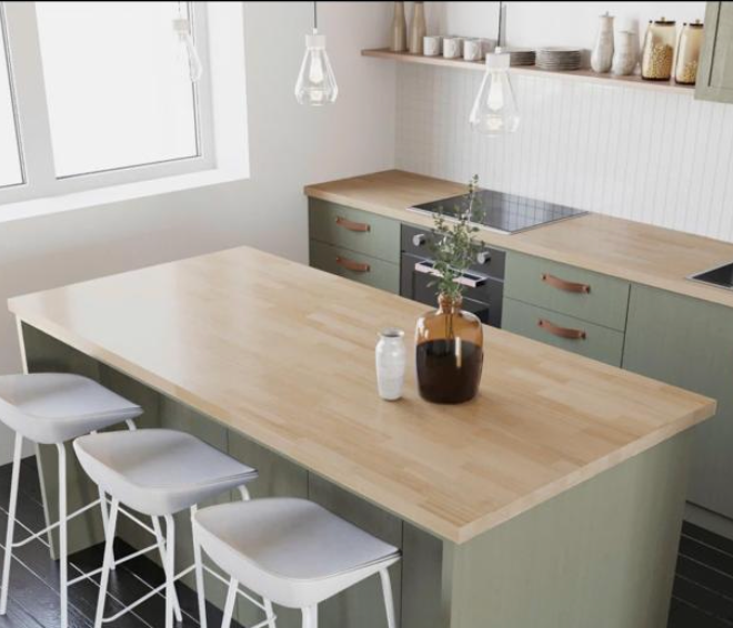 Butcher Block Countertop & Island