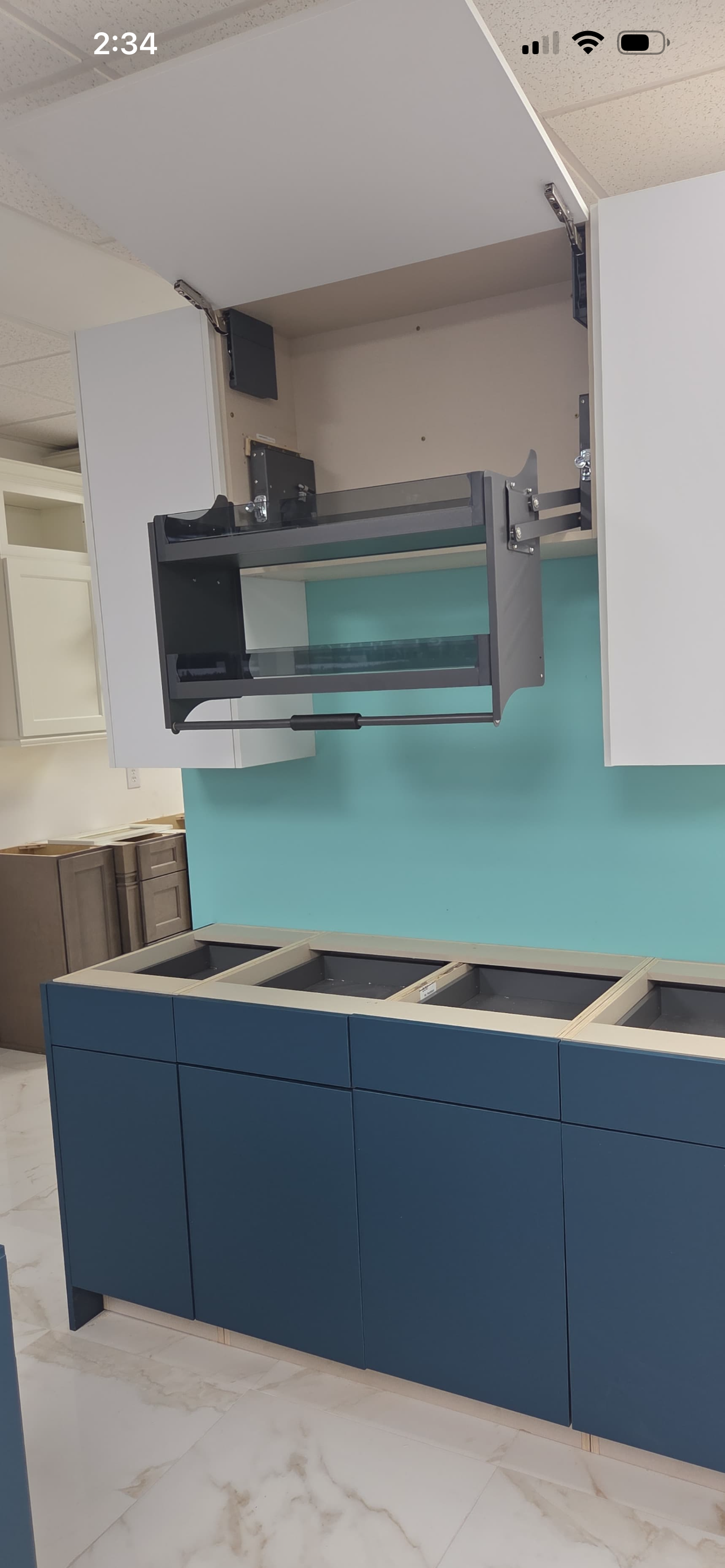 Pull Down Shelf - Frameless Cabinet