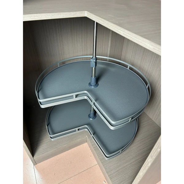 Lazy Suzan - Frameless Cabinet - Grey - Corner Base Cabinet Organizers