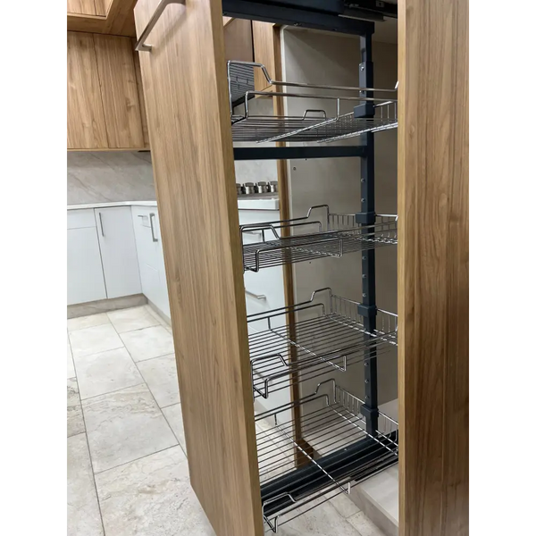 Pantry Roll Out - Frameless Cabinet - Silver