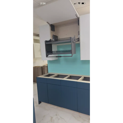 Pull Down Shelf - Frameless Cabinet - Grey