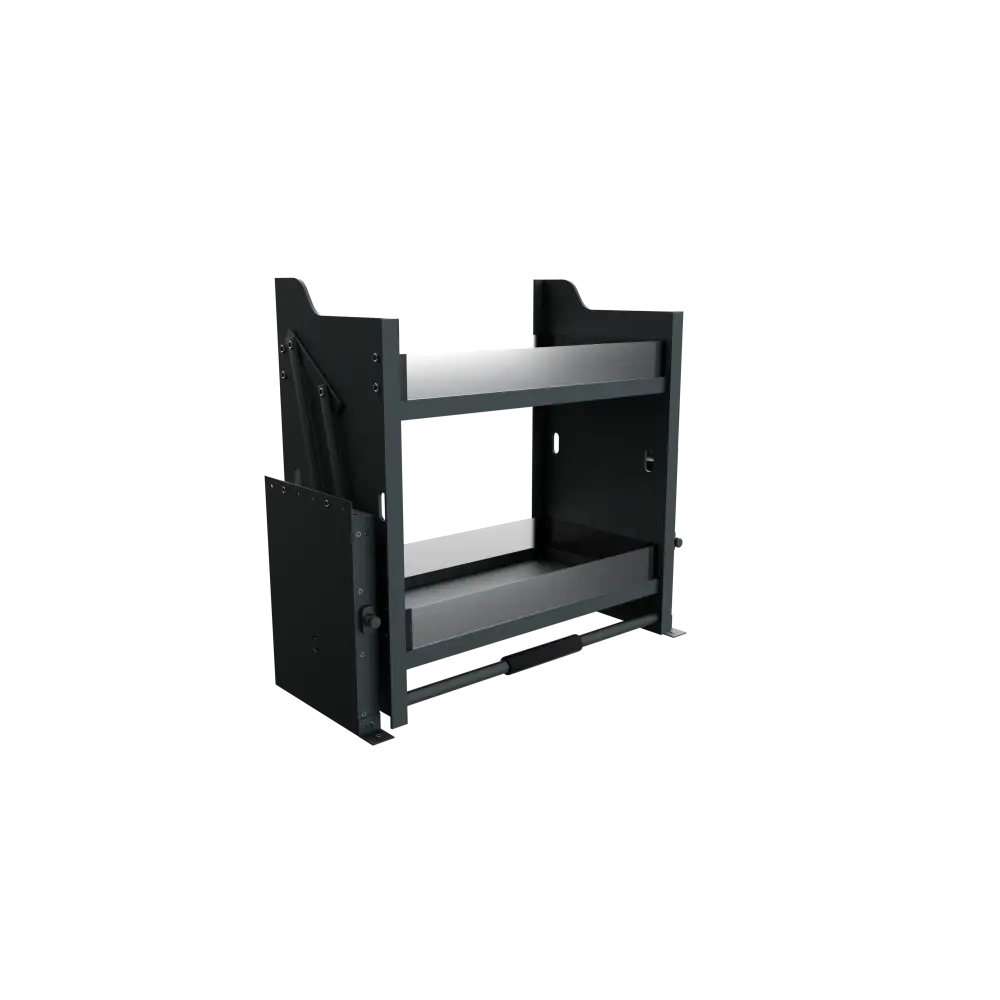 Pull Down Shelf - Frameless Cabinet - Grey