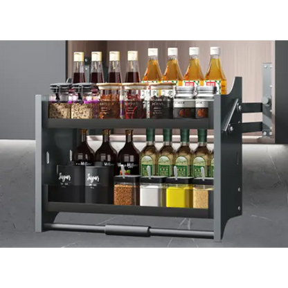Pull Down Shelf - Frameless Cabinet - Grey