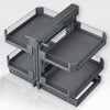 Pull Out Basket - Frameless Cabinet - Grey - Corner Base Cabinet Organizers